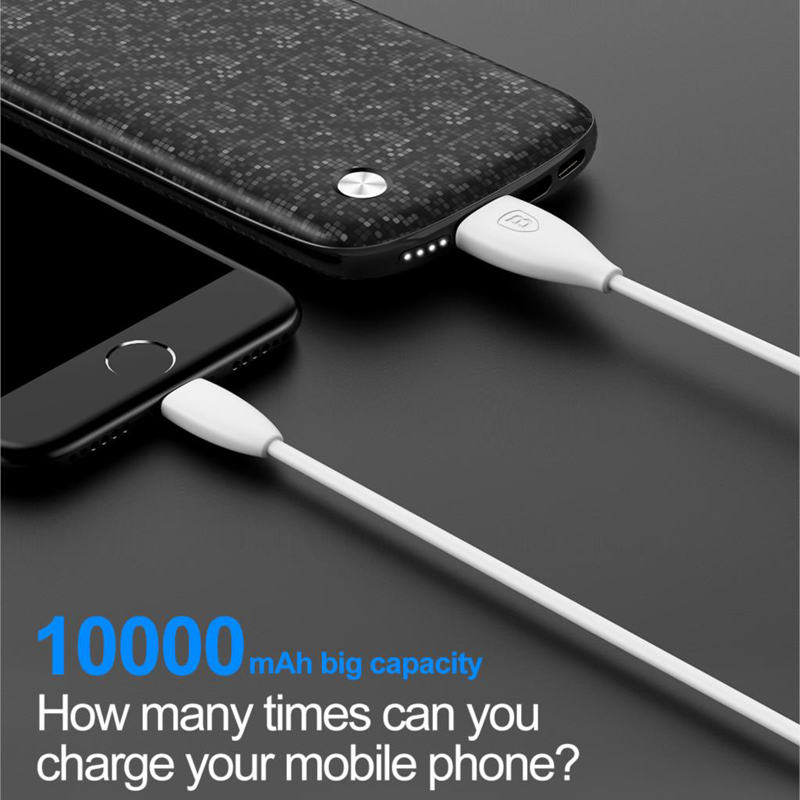 Baseus 10000mAh USB Power Bank 15mm Ultra Slim Powerbank Portable External Battery Charger For iPhone Mobile Phone Poverbank 2