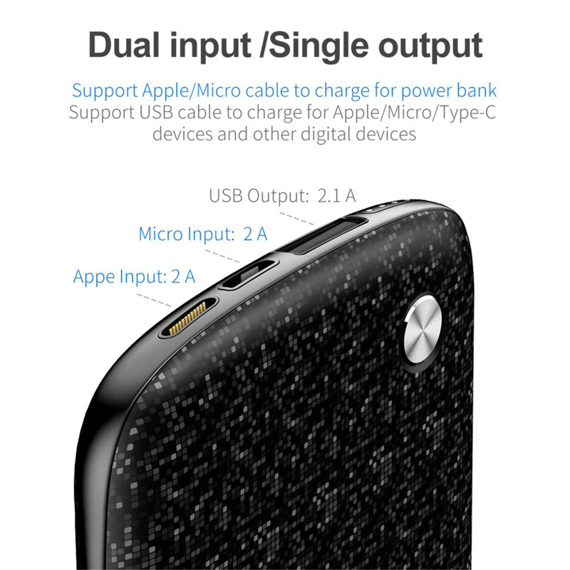 Baseus 10000mAh USB Power Bank 15mm Ultra Slim Powerbank Portable External Battery Charger For iPhone Mobile Phone Poverbank 3